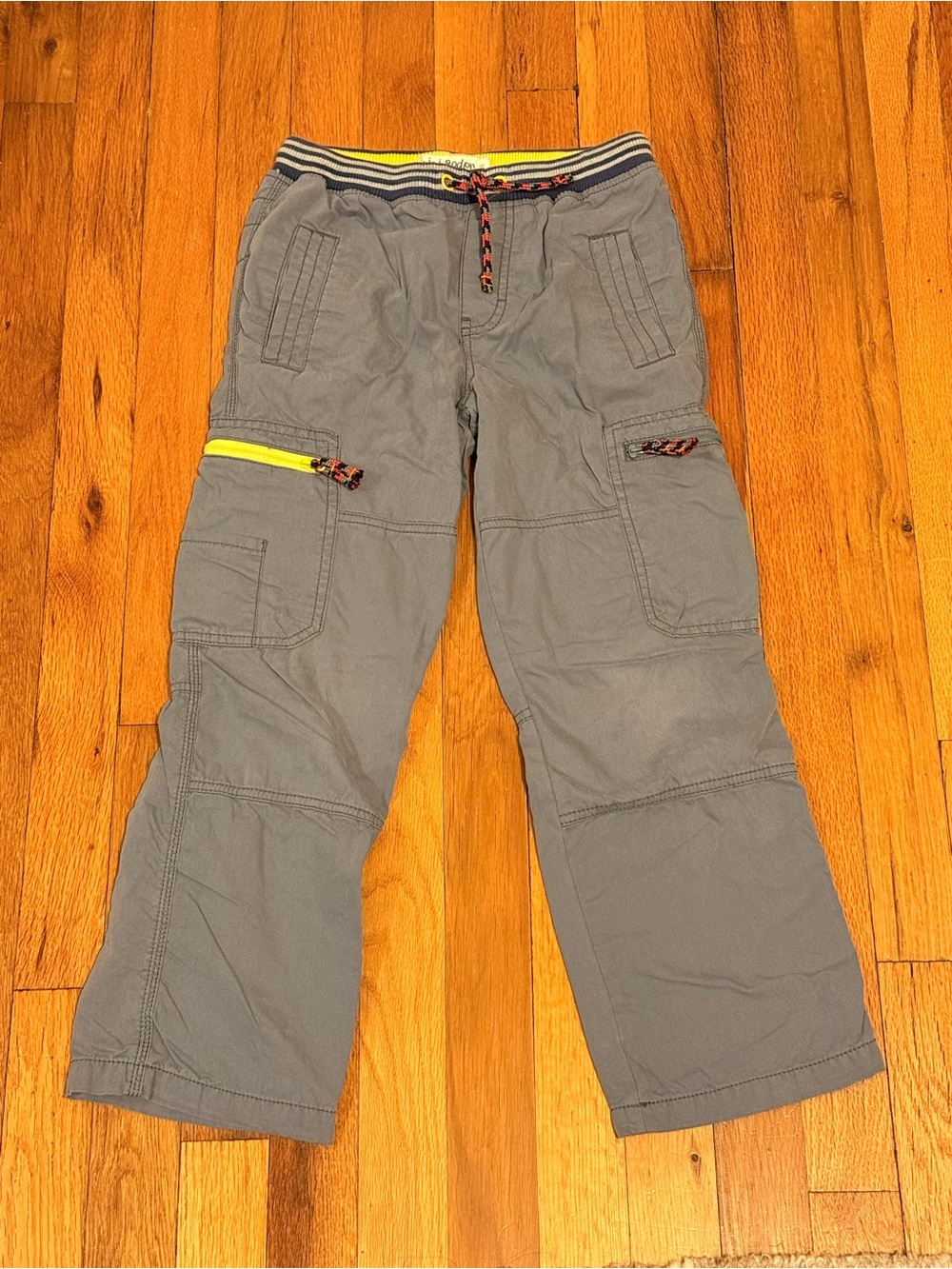 Mini‎ Boden Boys Cargo Pants Lined Grey size 9